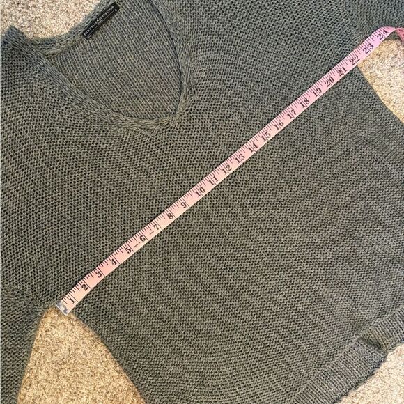Peruvian Connection Sage Green Knit V-Neck Tunic Sweater M 100% Pima Cotton - Picture 13 of 14